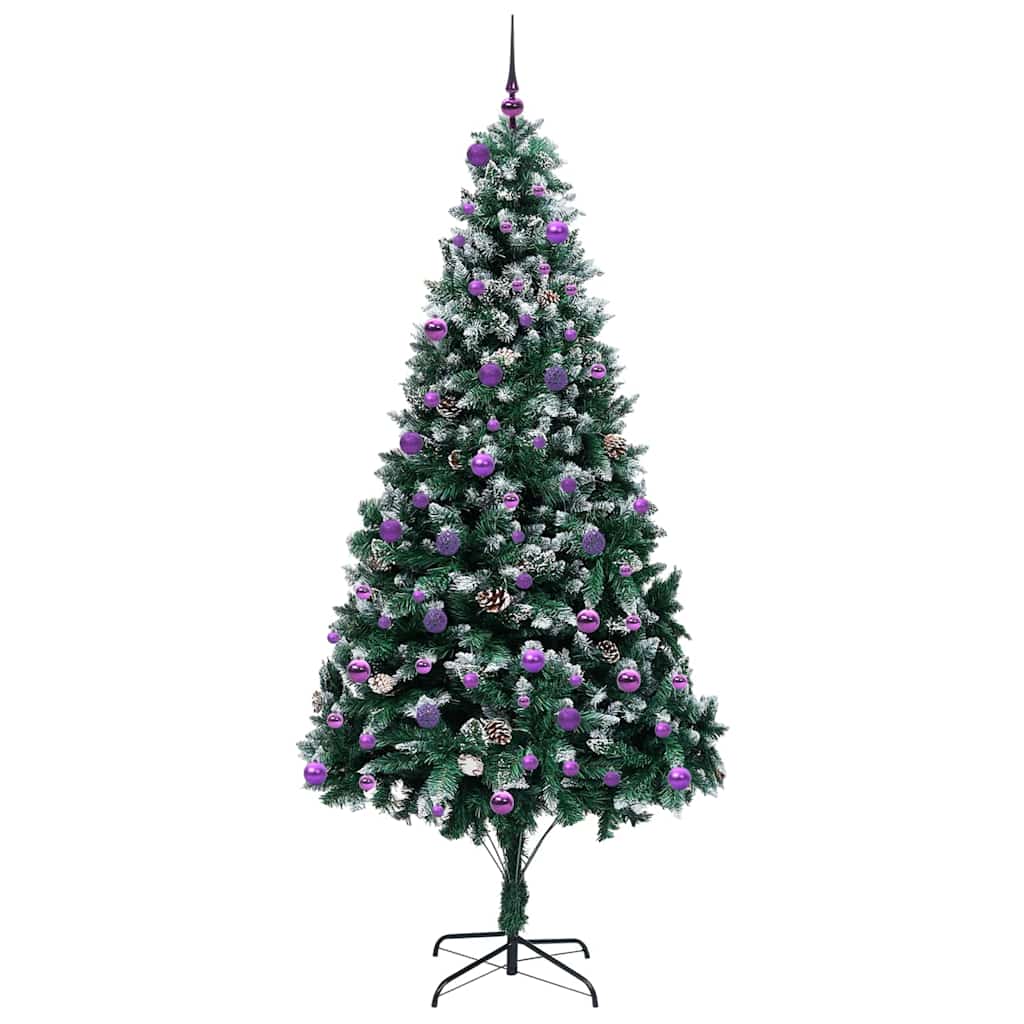 Kunstigt juletræ med stativ Grøn 240 cm PVC og Stål og Plastik