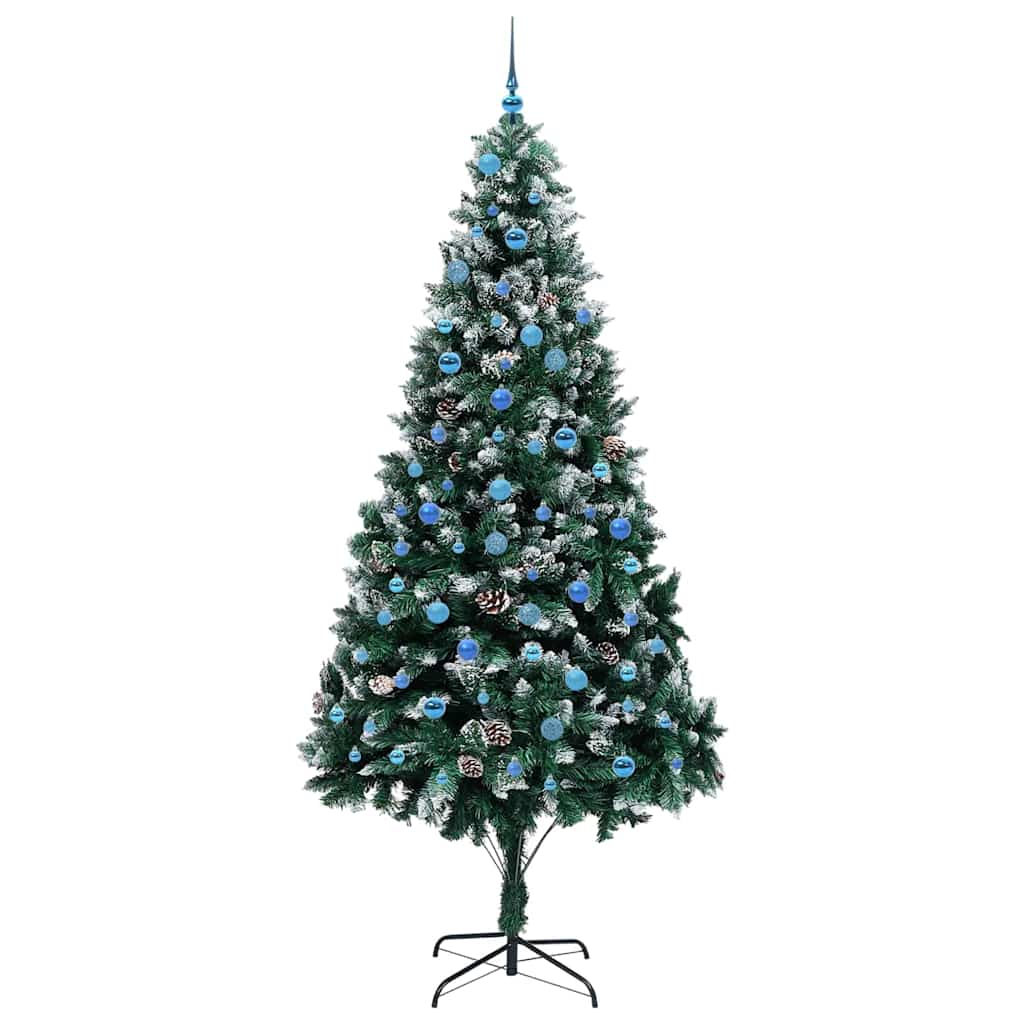 Kunstigt juletræ med stativ Grøn 240 cm PVC og Stål og Plastik