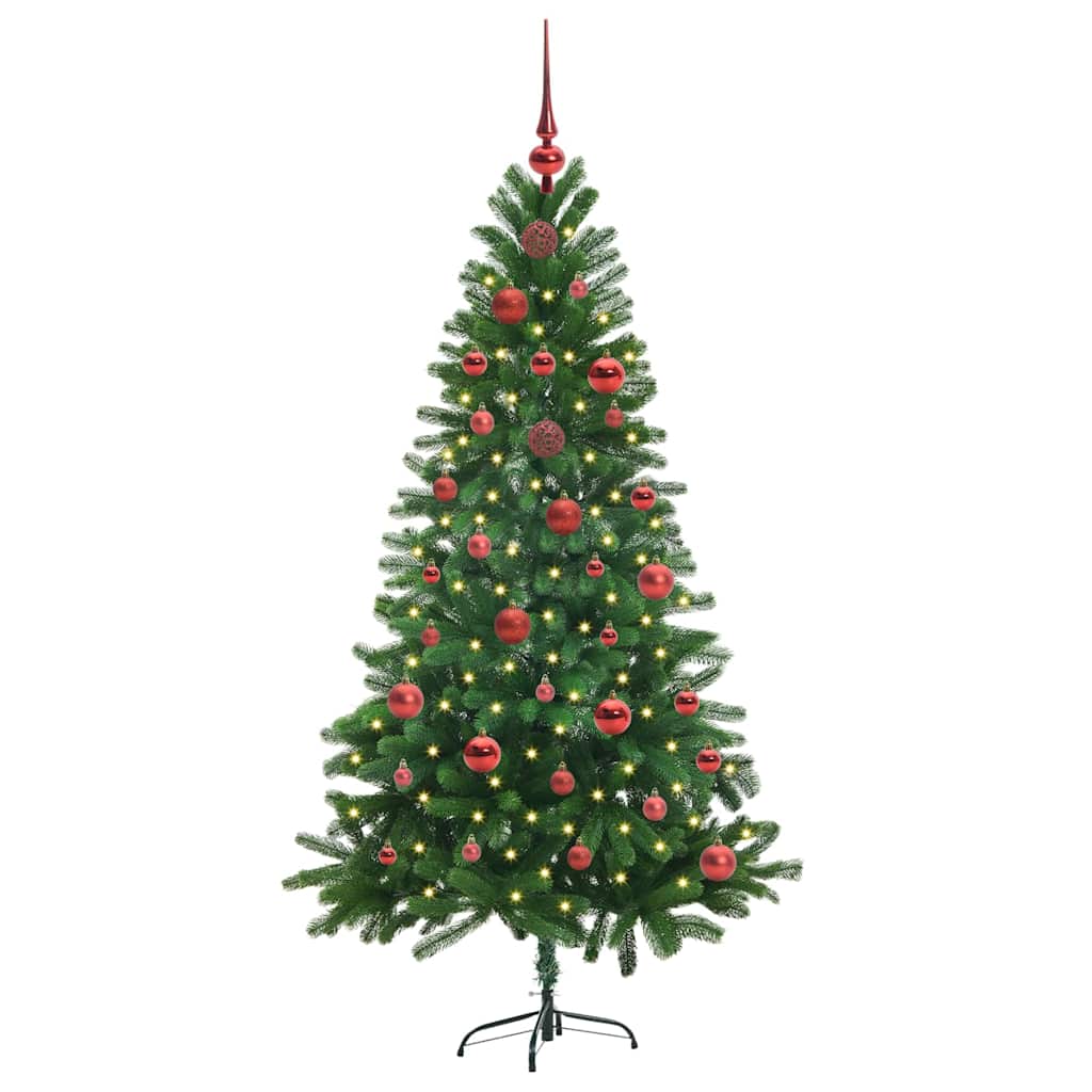 Juletræ med 150 LED'er med stativ Grøn 150 cm PE