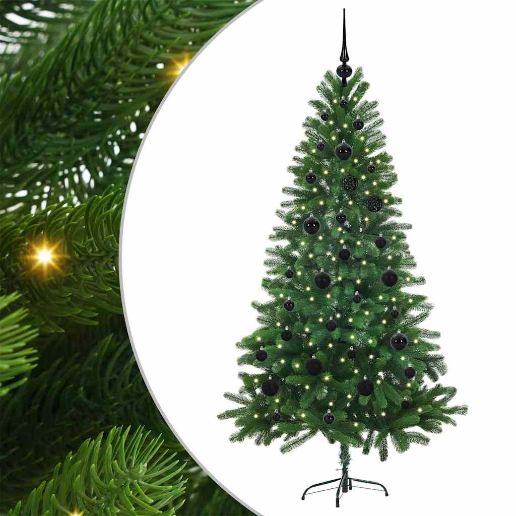 Juletræ med 150 LED'er med stativ Grøn 150 cm PE