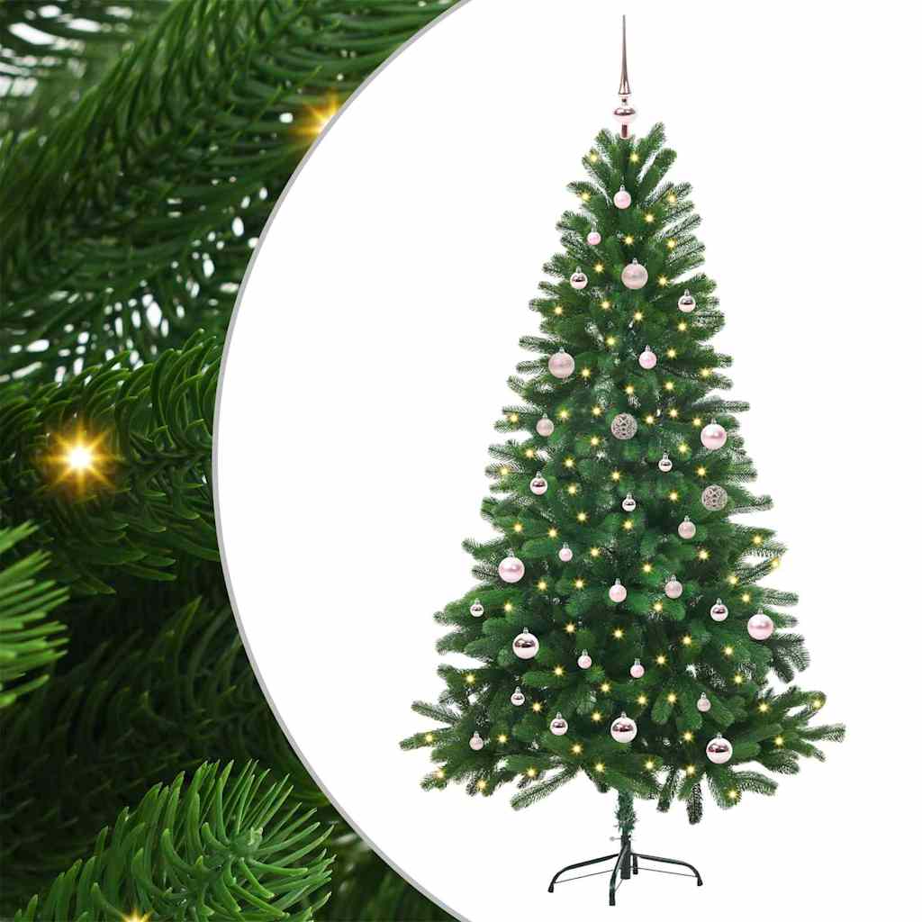 Juletræ med 150 LED'er med stativ Grøn 150 cm PE