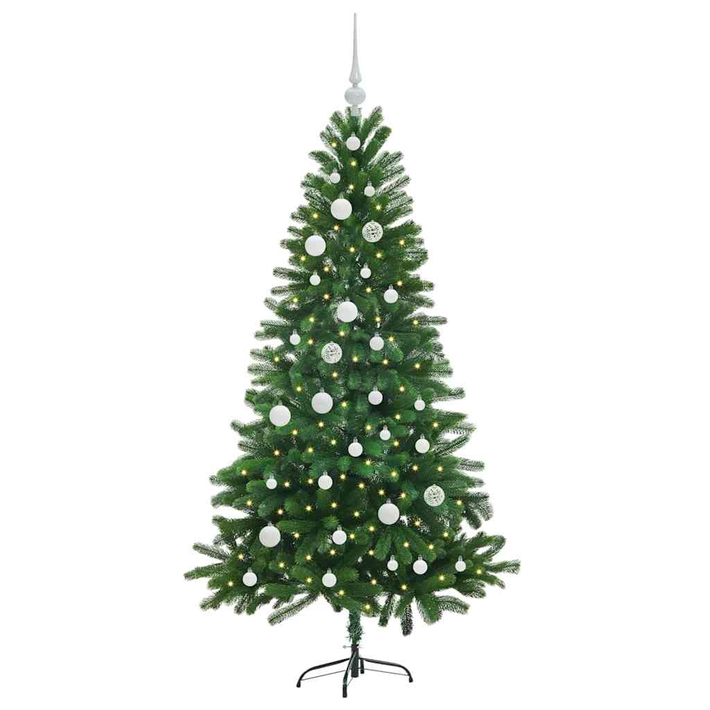 Juletræ med 150 LED'er med stativ Grøn 150 cm PE