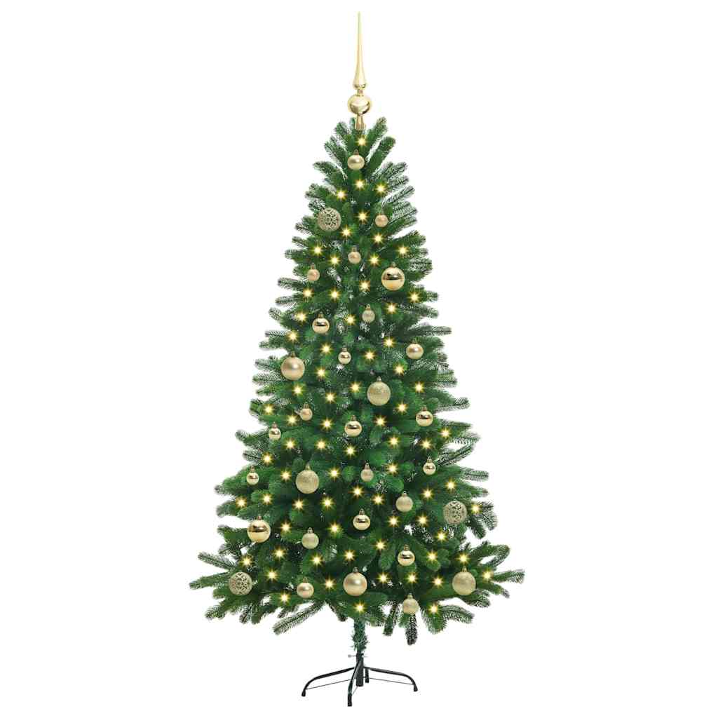 Juletræ med 150 LED'er med stativ Grøn 150 cm PE