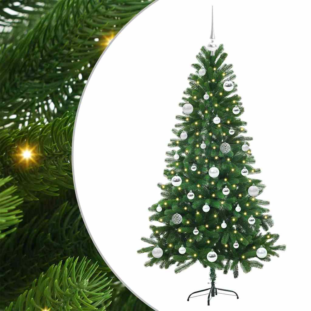Juletræ med 150 LED'er med stativ Grøn 150 cm PE
