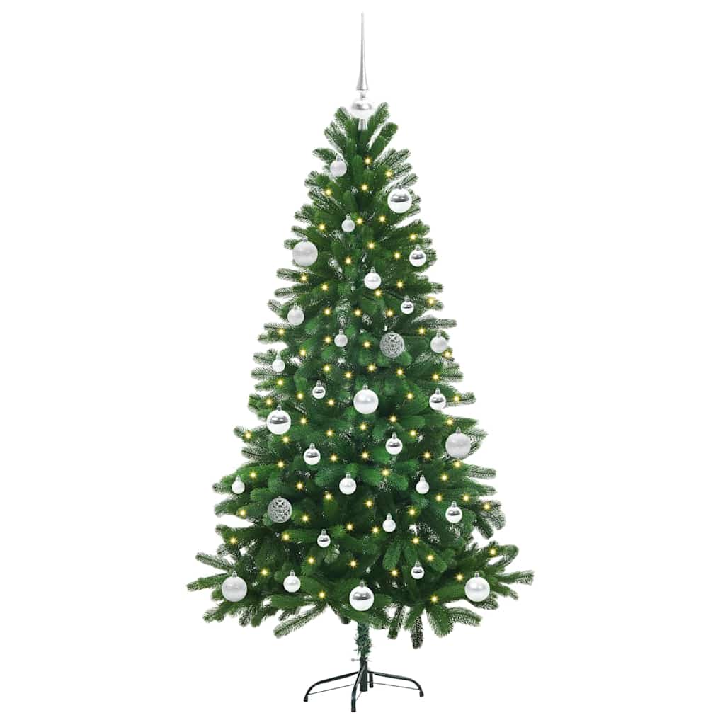 Juletræ med 150 LED'er med stativ Grøn 150 cm PE