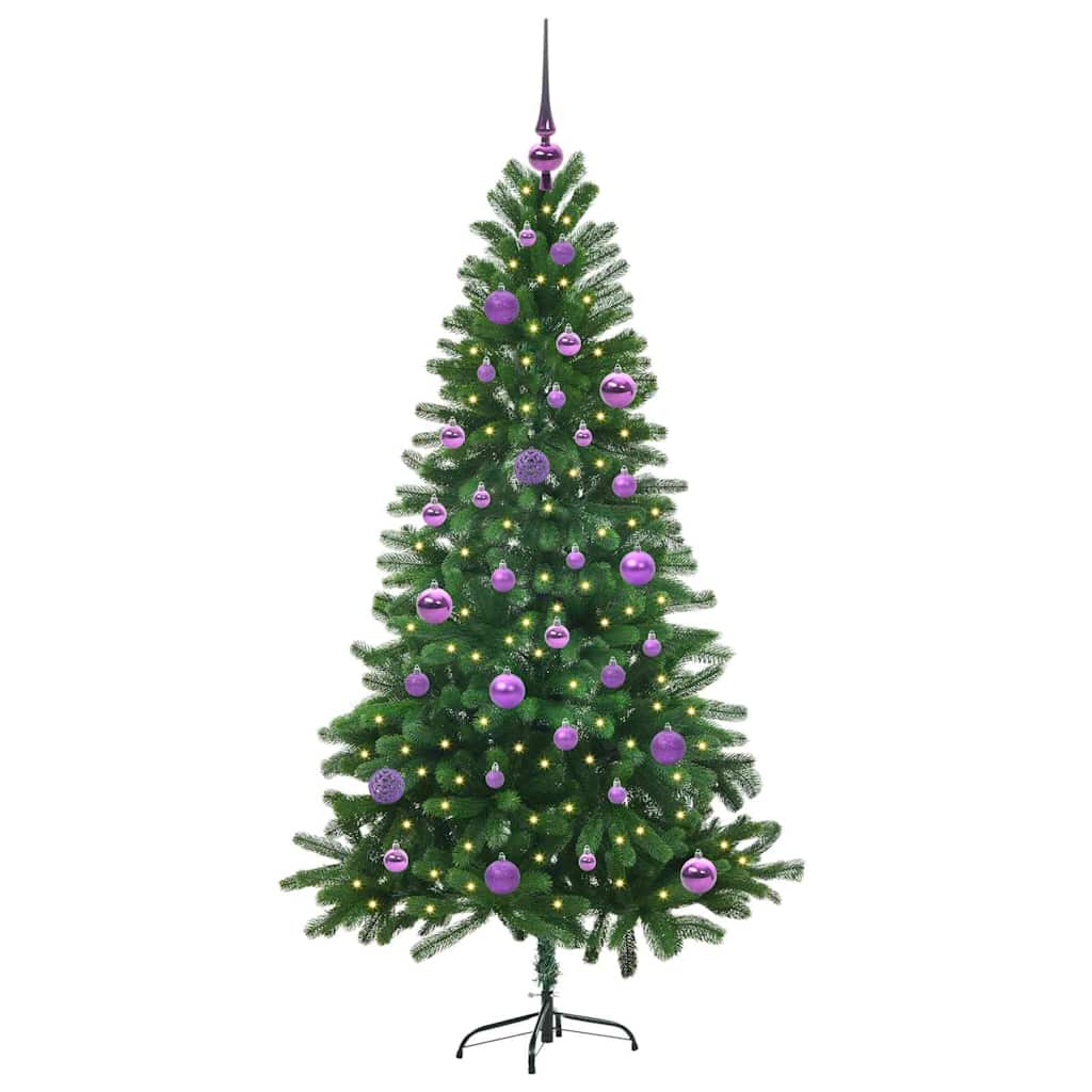 Juletræ med 150 LED'er med stativ Grøn 150 cm PE
