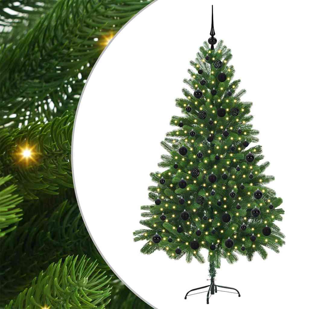 Juletræ med 300 LED'er med stativ Grøn 180 cm PE
