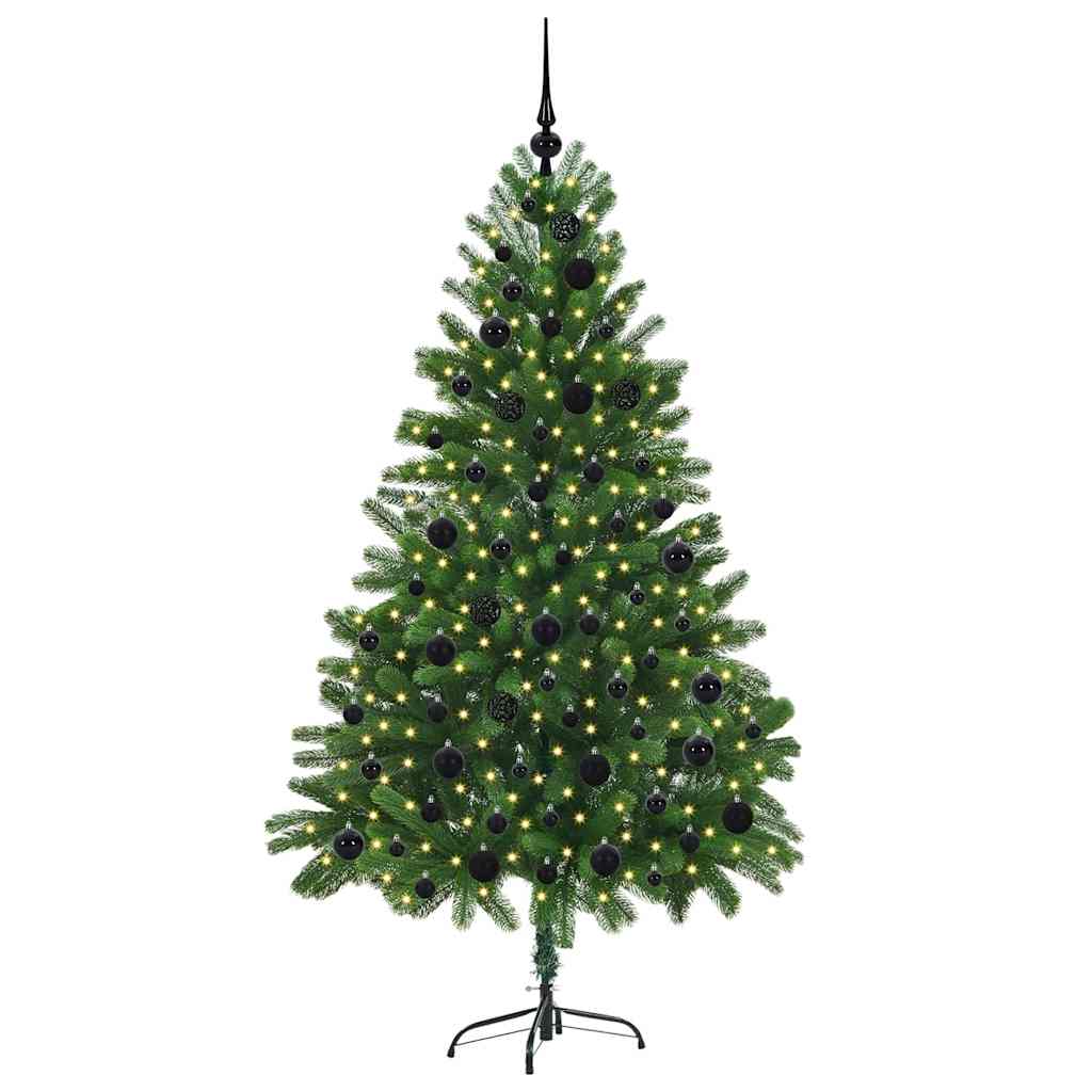 Juletræ med 300 LED'er med stativ Grøn 180 cm PE