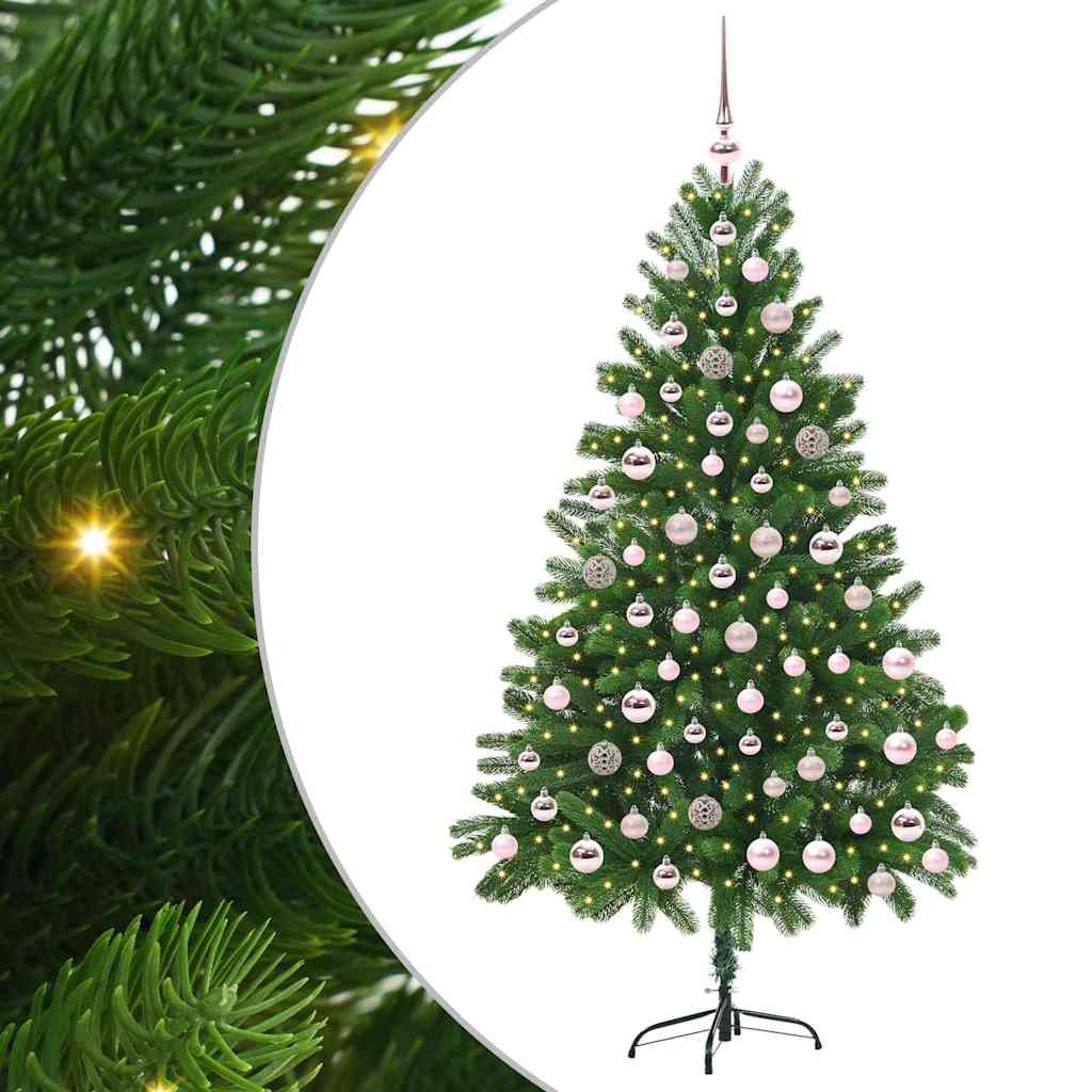 Juletræ med 300 LED'er med stativ Grøn 180 cm PE