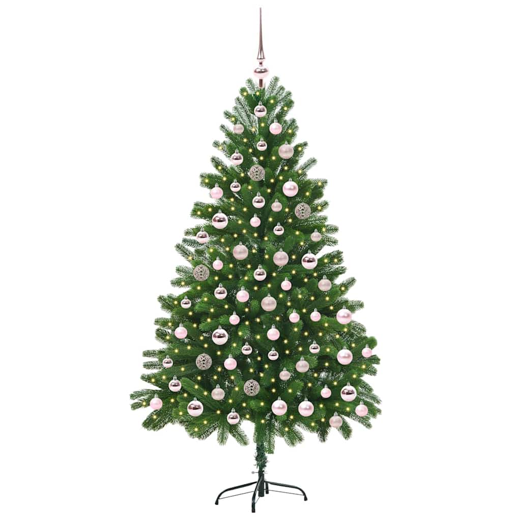 Juletræ med 300 LED'er med stativ Grøn 180 cm PE