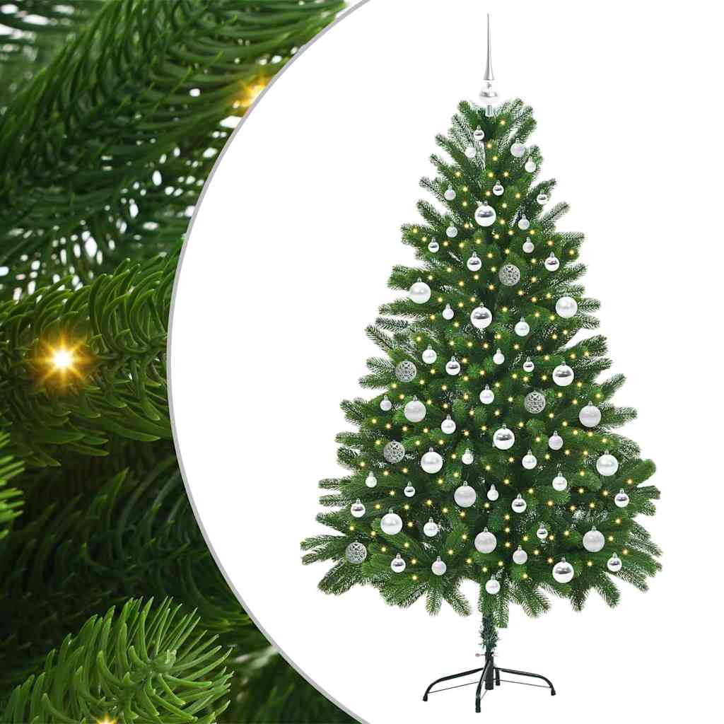 Juletræ med 300 LED'er med stativ Grøn 180 cm PE