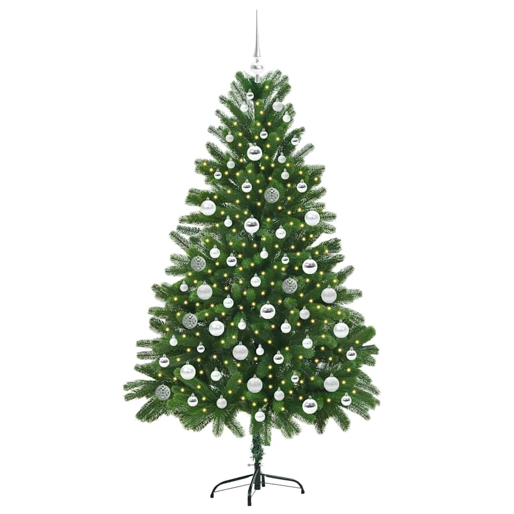 Juletræ med 300 LED'er med stativ Grøn 180 cm PE