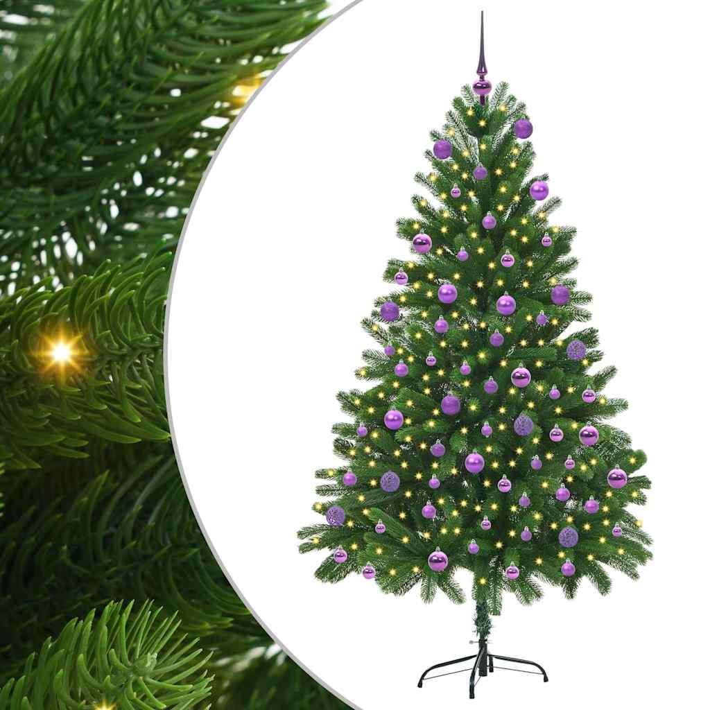 Juletræ med 300 LED'er med stativ Grøn 180 cm PE