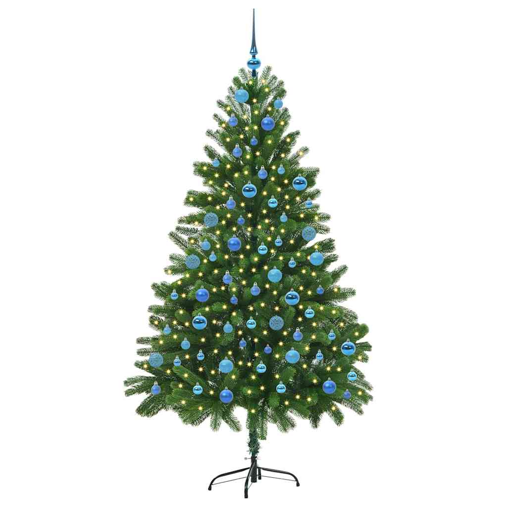 Juletræ med 300 LED'er med stativ Grøn 180 cm PE