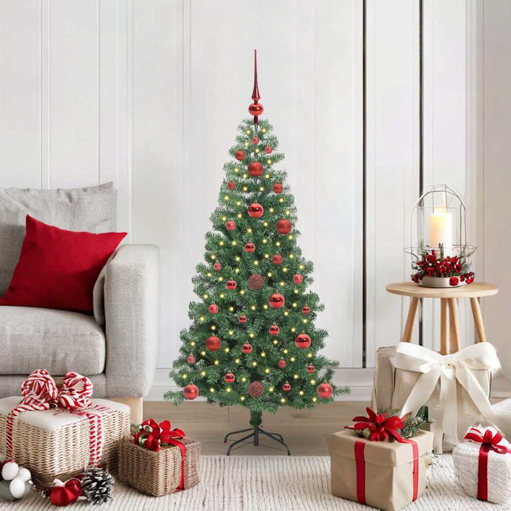 Juletræ med 150 LED'er med stativ Grøn 120 cm PVC