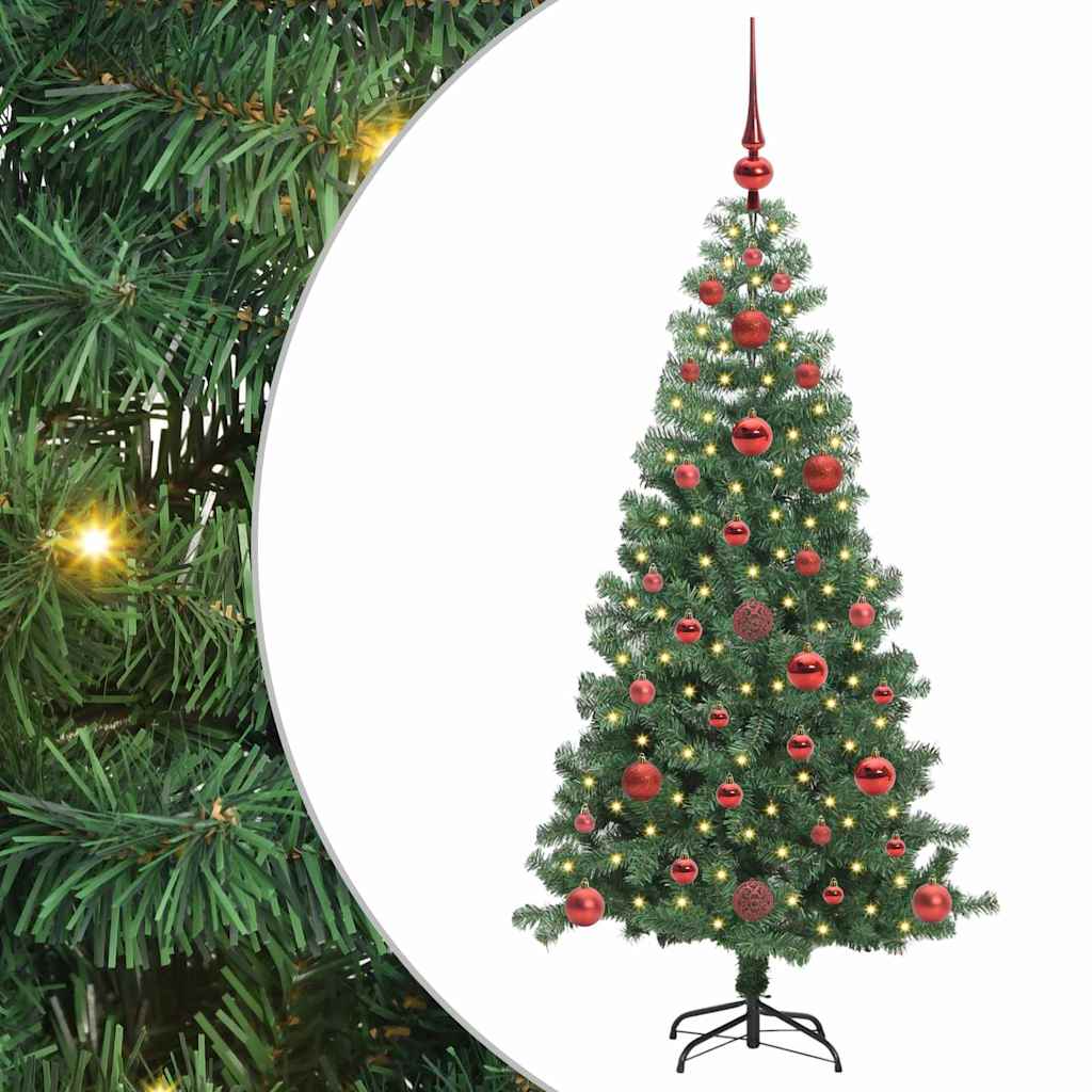 Juletræ med 150 LED'er med stativ Grøn 120 cm PVC