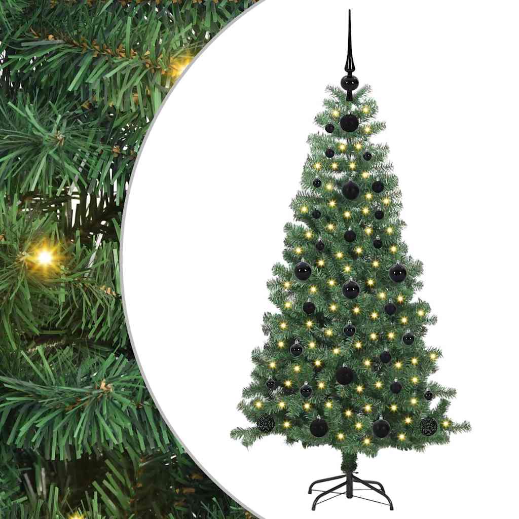 Juletræ med 150 LED'er med stativ Grøn 120 cm PVC