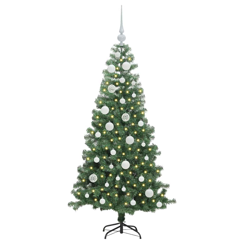Juletræ med 150 LED'er med stativ Grøn 120 cm PVC