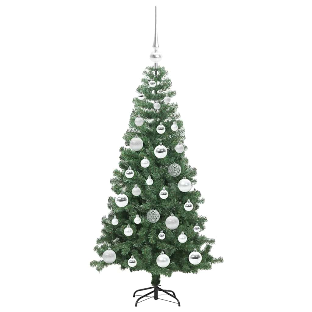 Juletræ med 150 LED'er med stativ Grøn 120 cm PVC