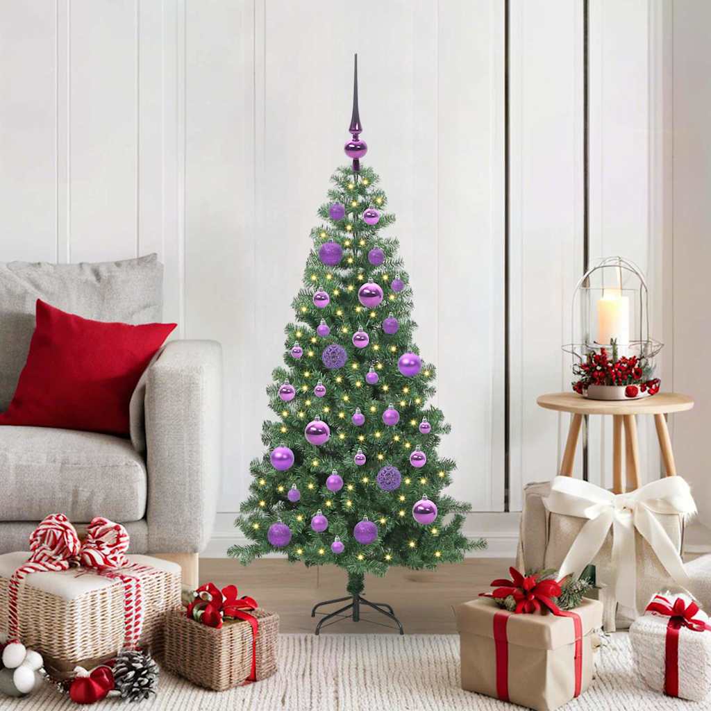 Juletræ med 150 LED'er med stativ Grøn 120 cm PVC