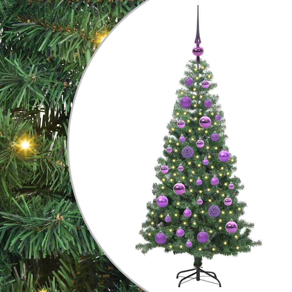 Juletræ med 150 LED'er med stativ Grøn 120 cm PVC