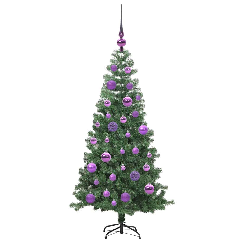 Juletræ med 150 LED'er med stativ Grøn 120 cm PVC