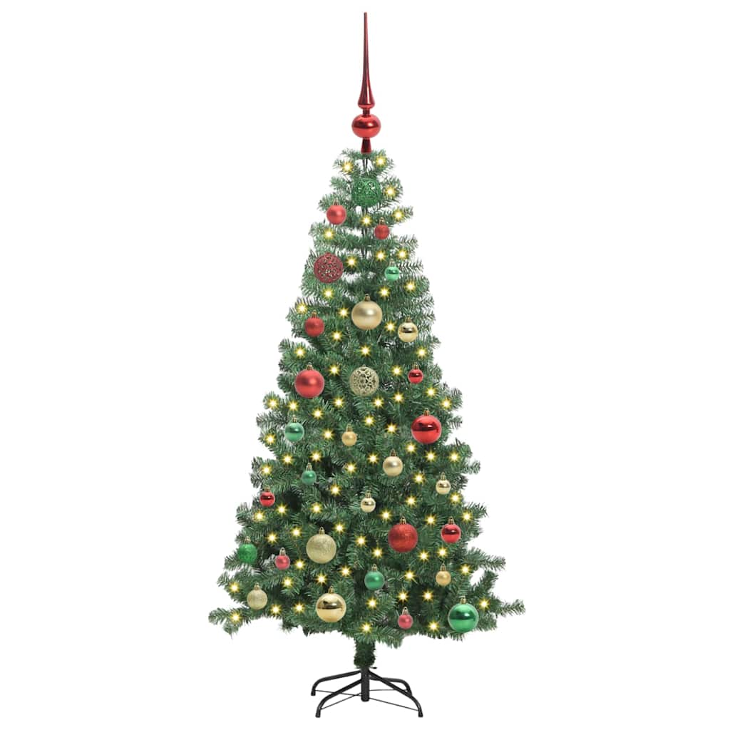 Juletræ med 150 LED'er med stativ Grøn 120 cm PVC