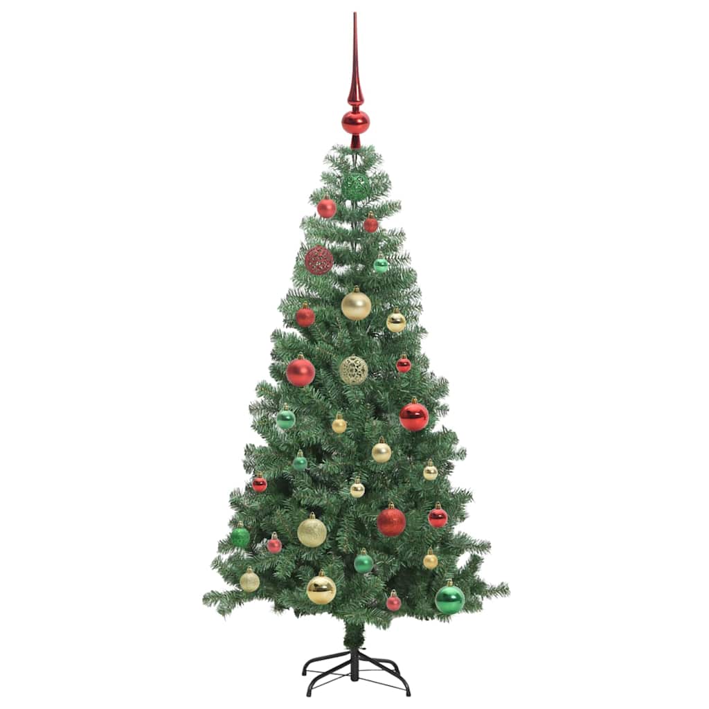 Juletræ med 150 LED'er med stativ Grøn 120 cm PVC