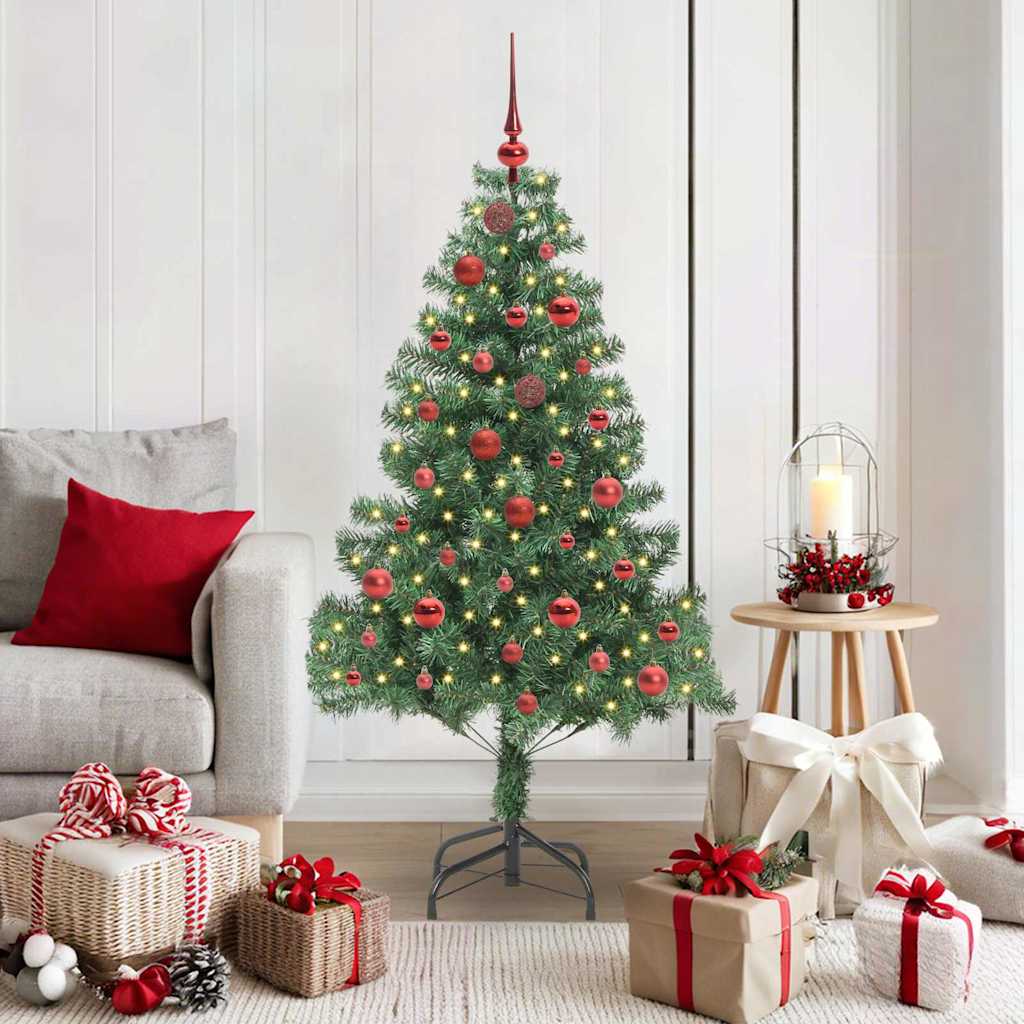 Juletræ med 150 LED'er med stativ Grøn 150 cm PVC