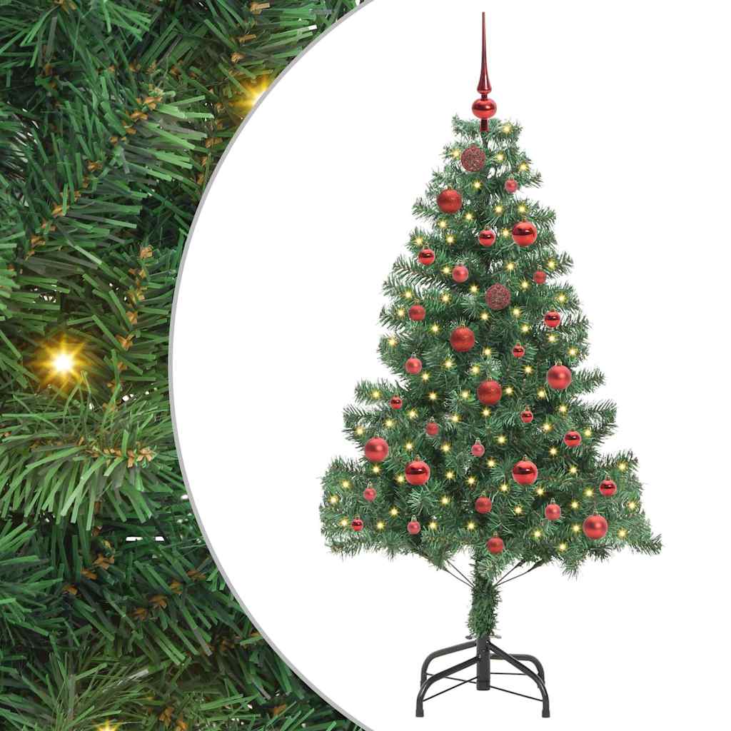 Juletræ med 150 LED'er med stativ Grøn 150 cm PVC