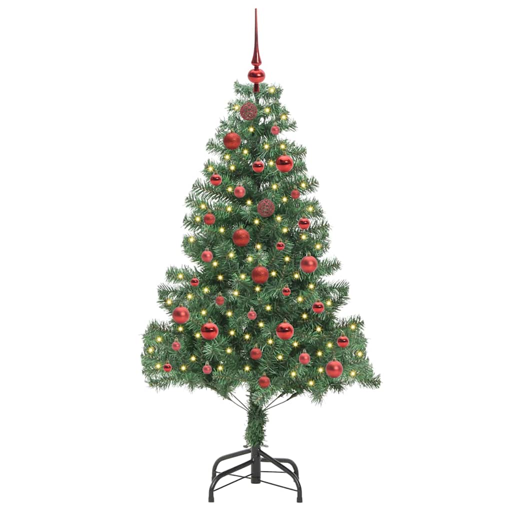 Juletræ med 150 LED'er med stativ Grøn 150 cm PVC