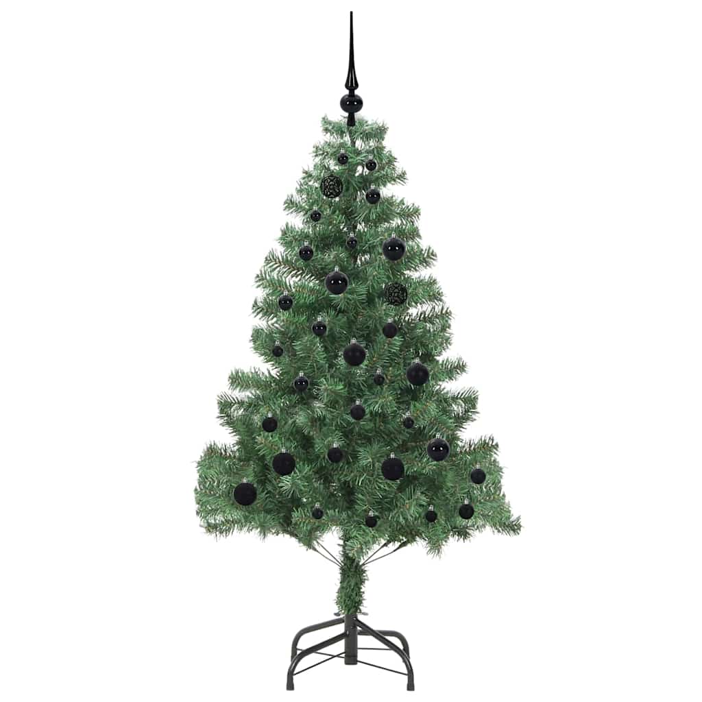 Juletræ med 150 LED'er med stativ Grøn 150 cm PVC