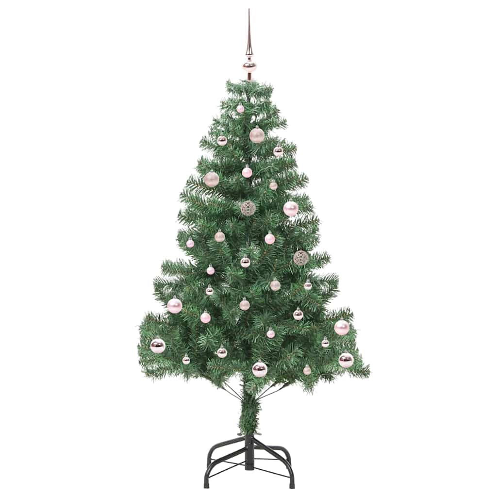 Juletræ med 150 LED'er med stativ Grøn 150 cm PVC