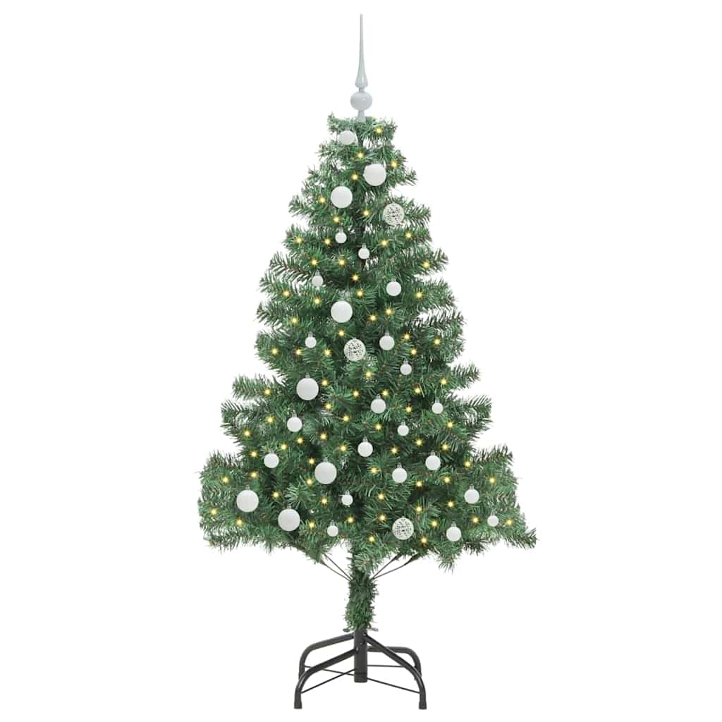 Juletræ med 150 LED'er med stativ Grøn 150 cm PVC