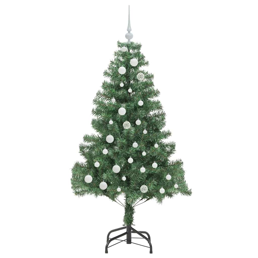 Juletræ med 150 LED'er med stativ Grøn 150 cm PVC
