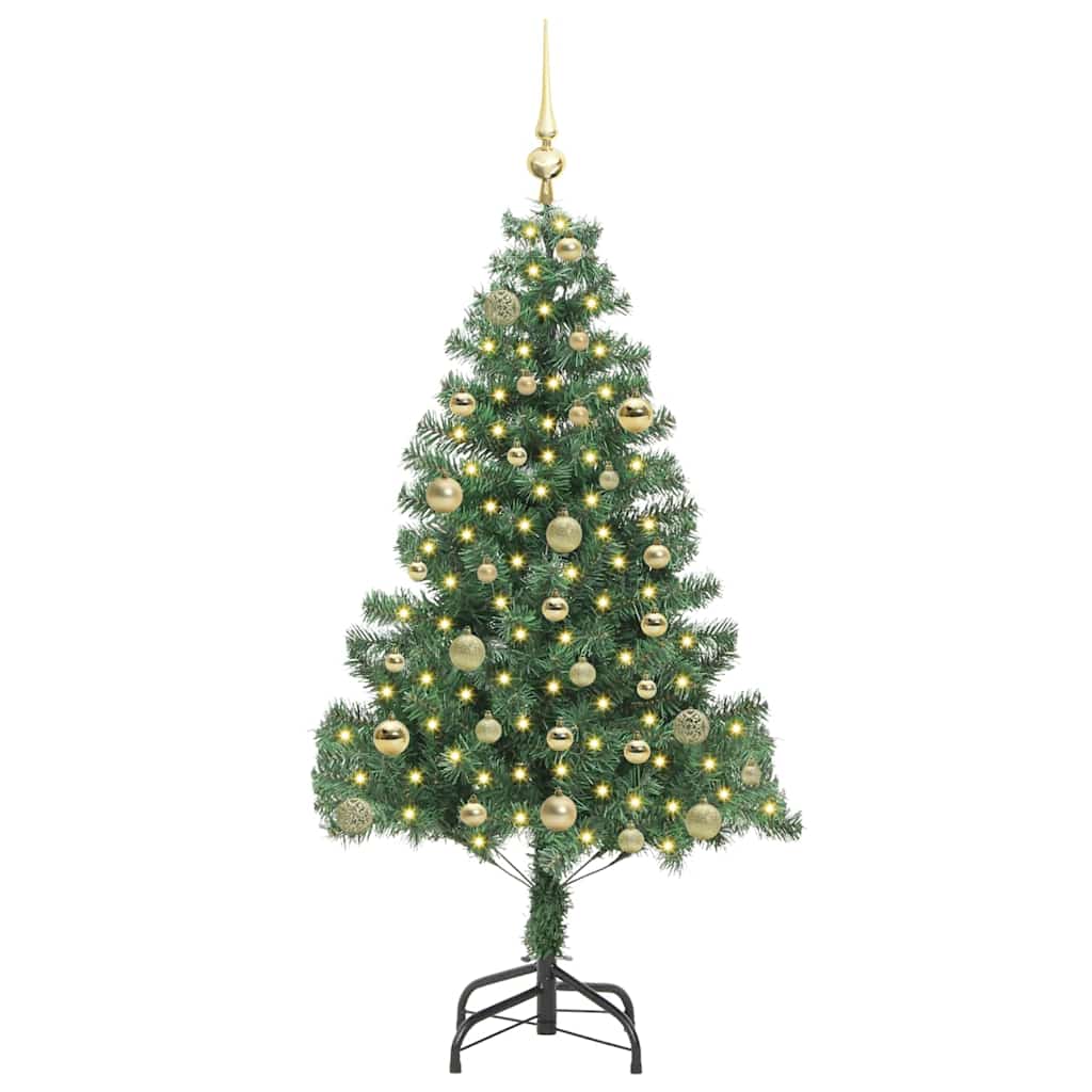 Juletræ med 150 LED'er med stativ Grøn 150 cm PVC