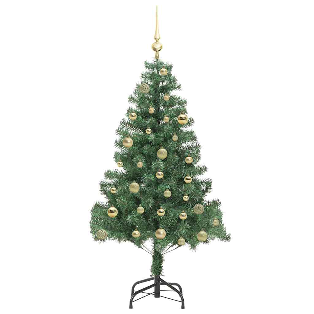 Juletræ med 150 LED'er med stativ Grøn 150 cm PVC