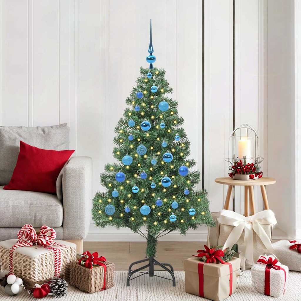Juletræ med 150 LED'er med stativ Grøn 150 cm PVC