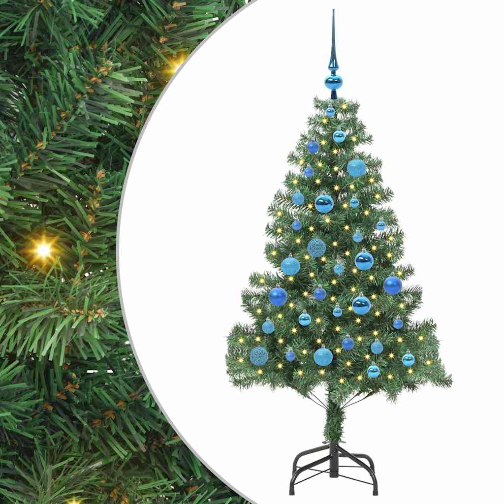 Juletræ med 150 LED'er med stativ Grøn 150 cm PVC