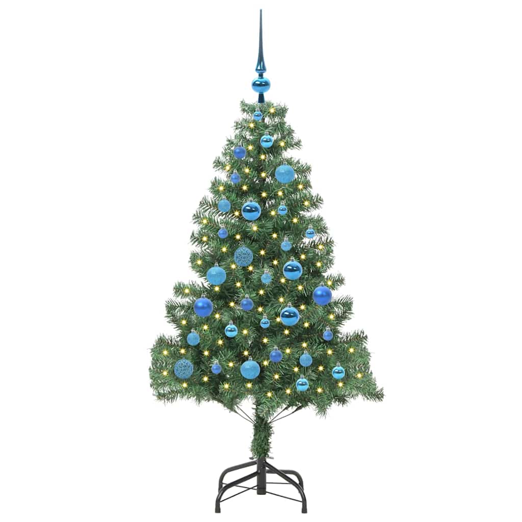 Juletræ med 150 LED'er med stativ Grøn 150 cm PVC