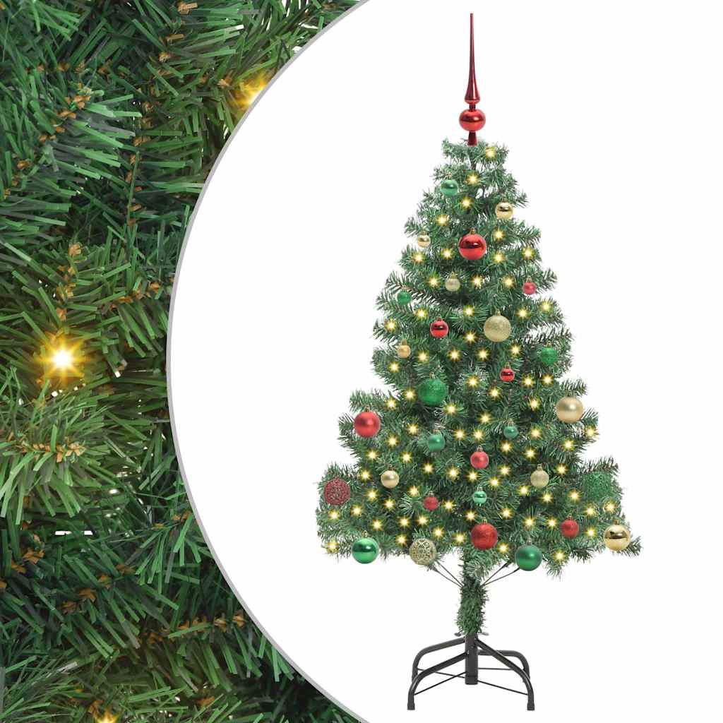 Juletræ med 150 LED'er med stativ Grøn 150 cm PVC