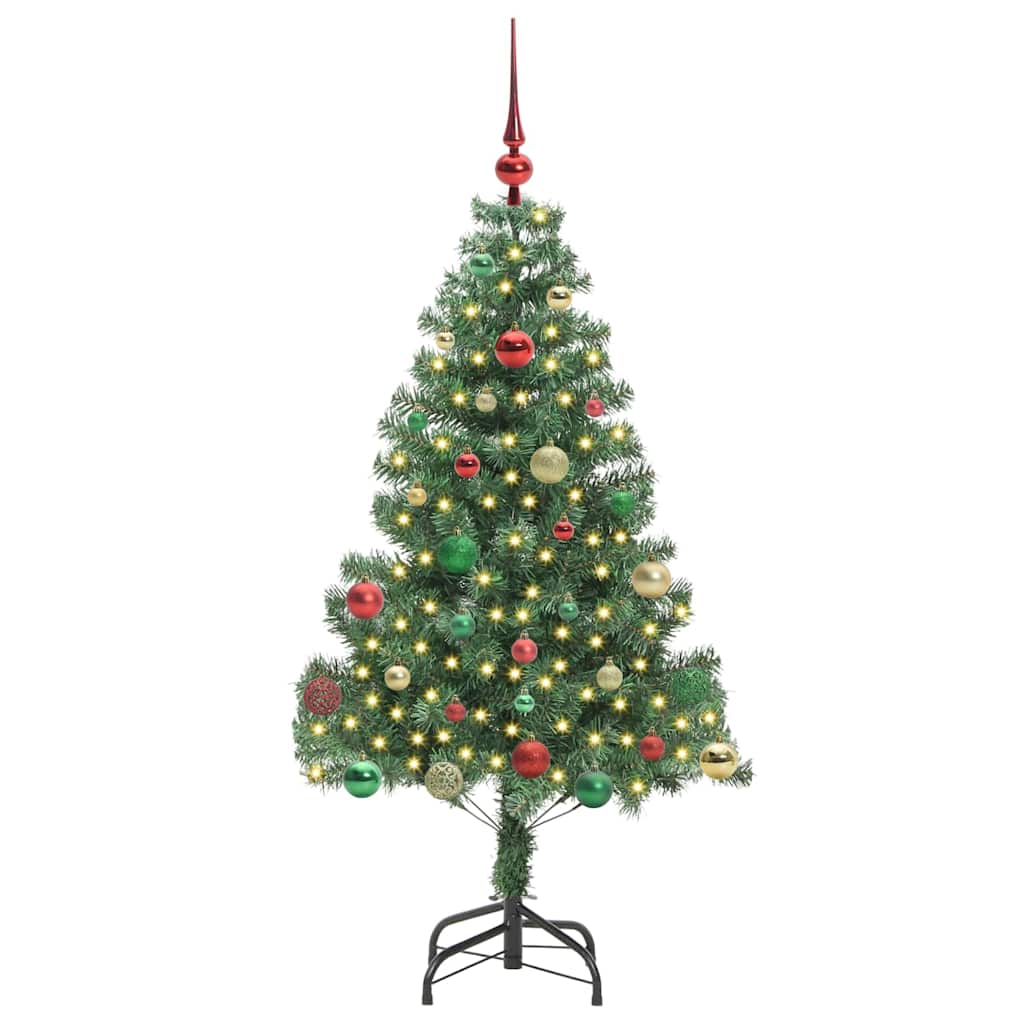 Juletræ med 150 LED'er med stativ Grøn 150 cm PVC