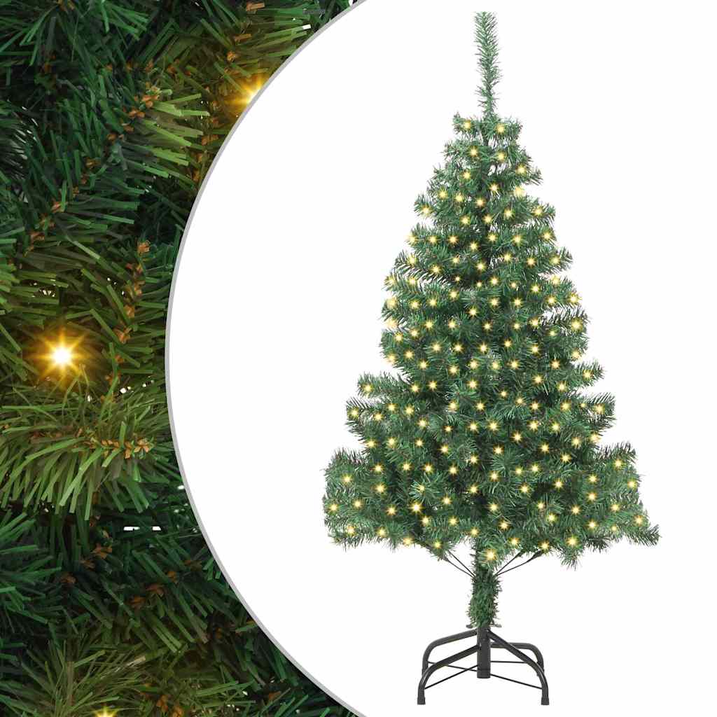 Juletræ med 300 LED'er med stativ Grøn 180 cm PVC