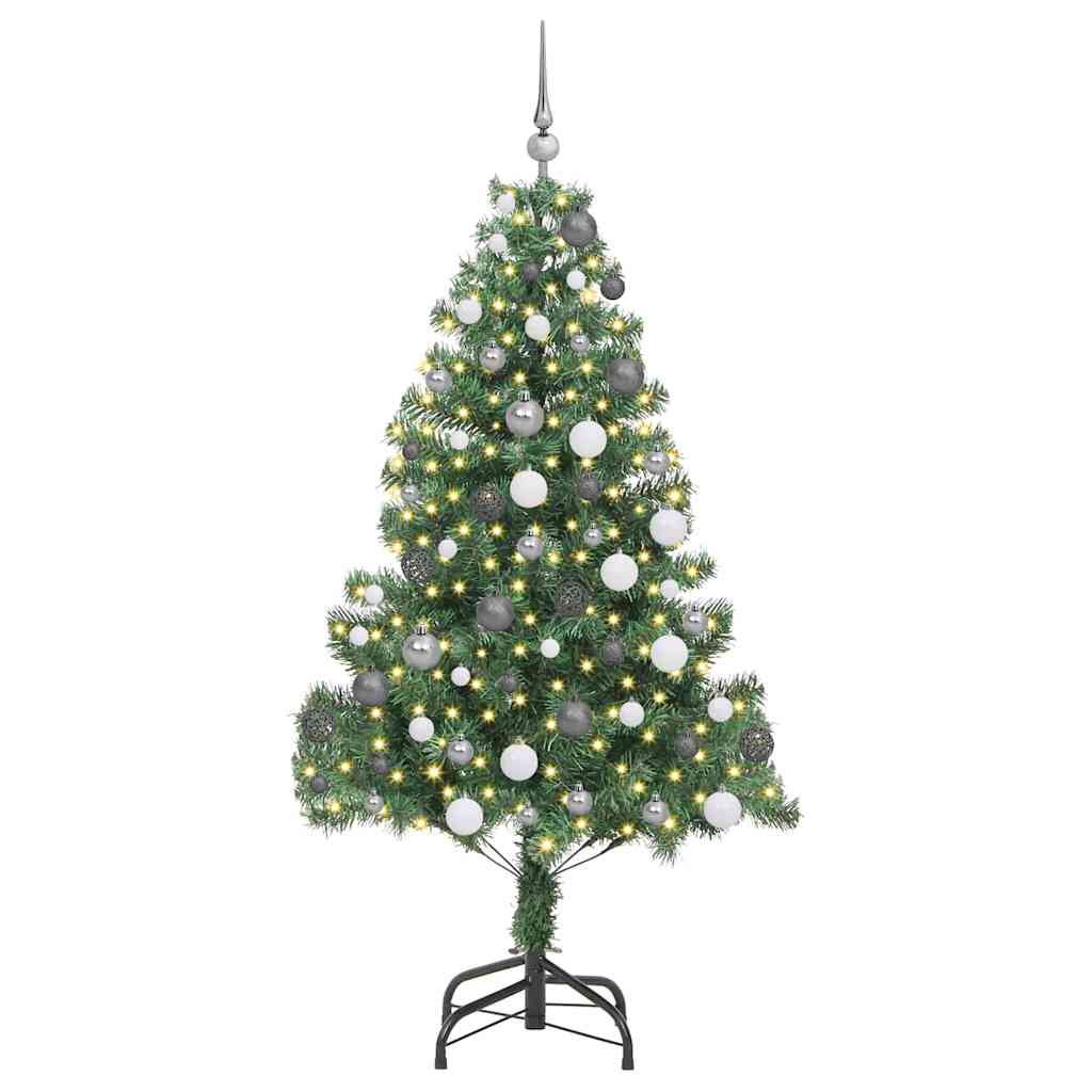 Juletræ med 300 LED'er med stativ Grøn 180 cm PVC