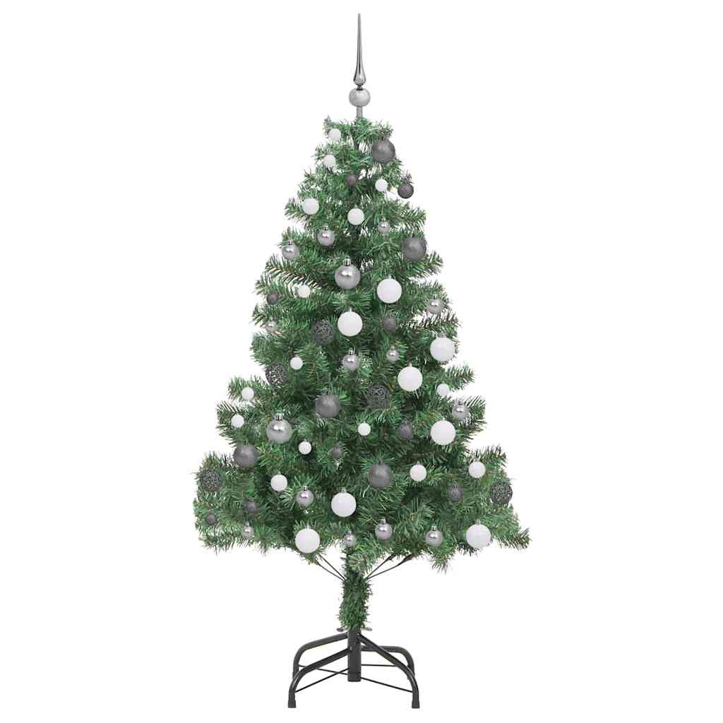 Juletræ med 300 LED'er med stativ Grøn 180 cm PVC