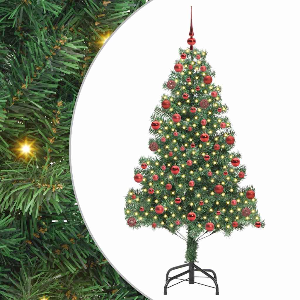 Juletræ med 300 LED'er med stativ Grøn 180 cm PVC