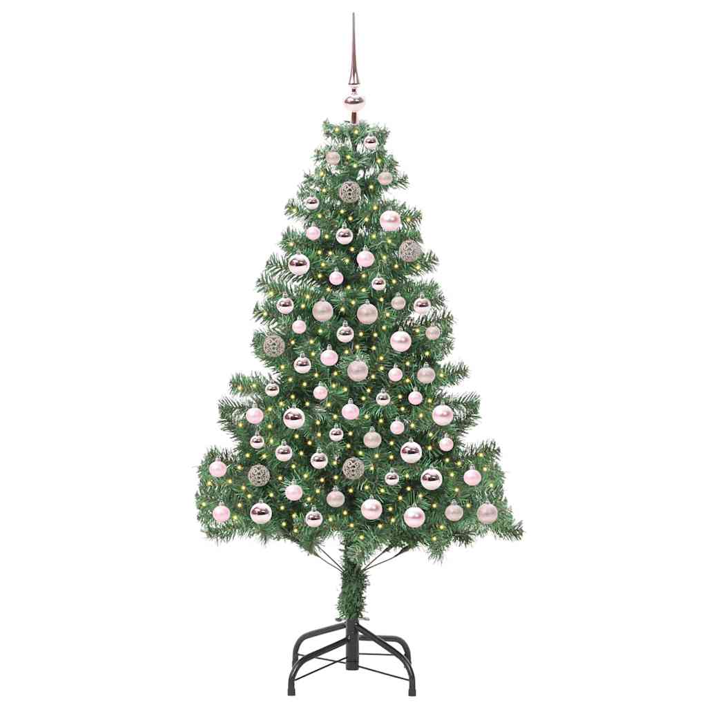 Juletræ med 300 LED'er med stativ Grøn 180 cm PVC