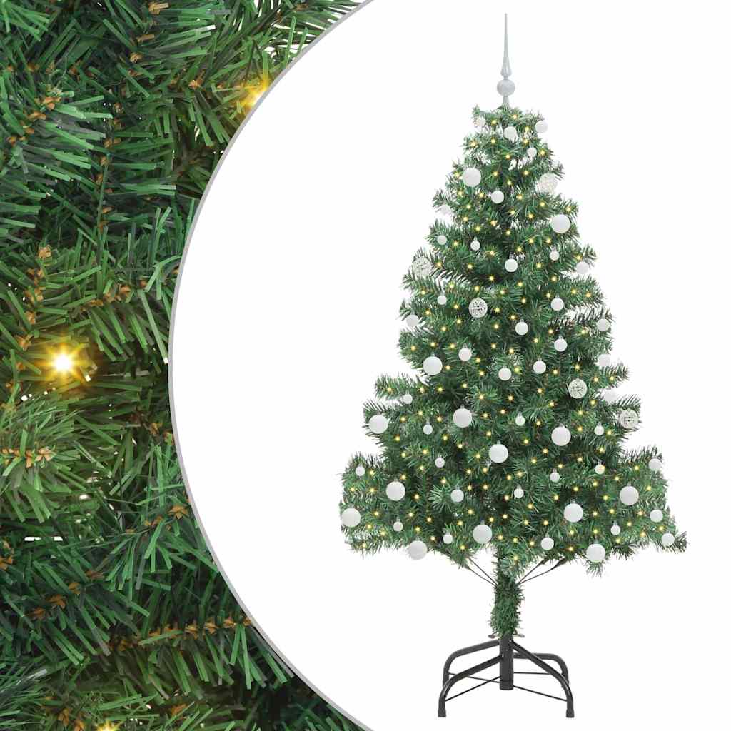 Juletræ med 300 LED'er med stativ Grøn 180 cm PVC