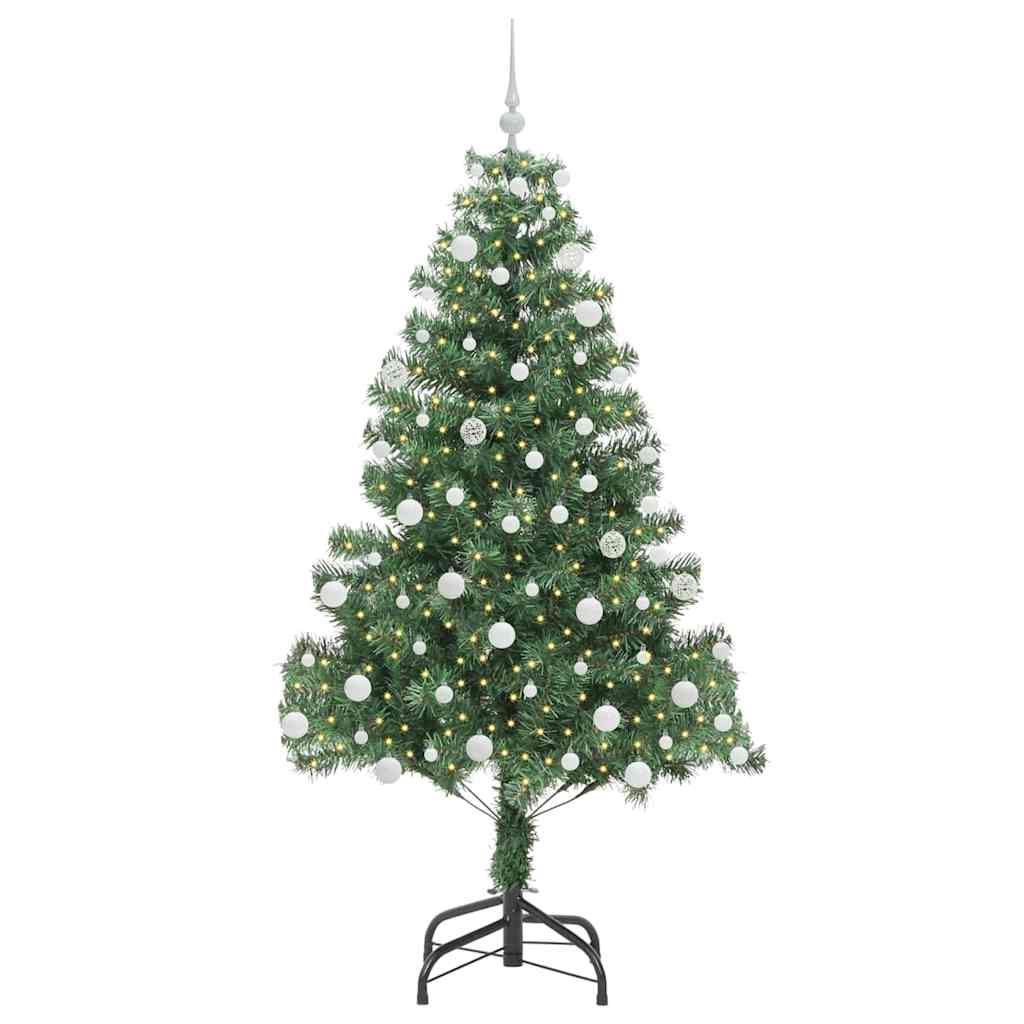 Juletræ med 300 LED'er med stativ Grøn 180 cm PVC