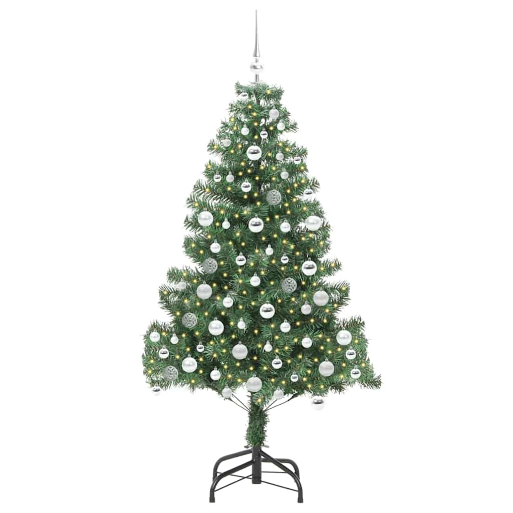 Juletræ med 300 LED'er med stativ Grøn 180 cm PVC